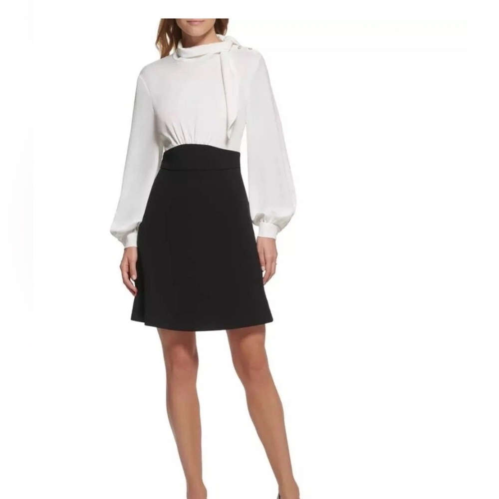 Karl Lagerfeld Two-Tone A-Line Dress, Size 8